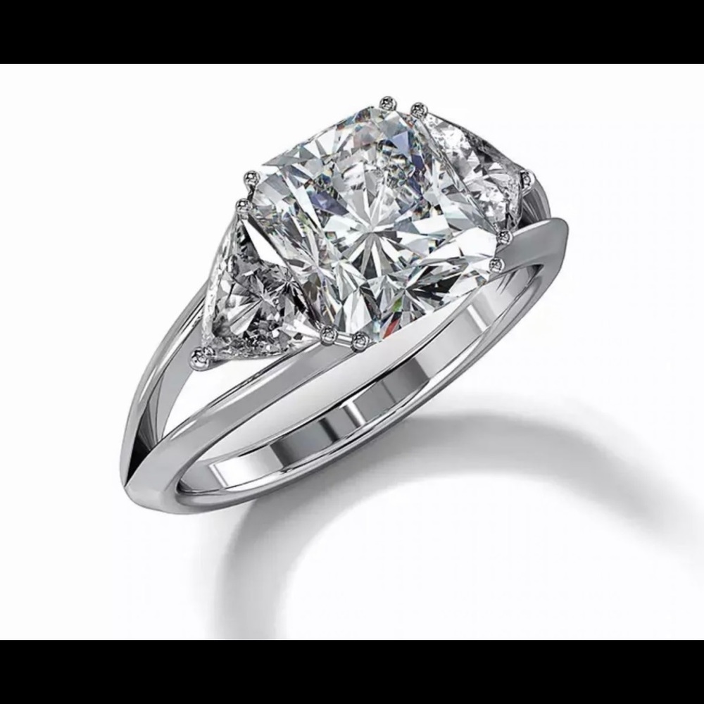 3 Stone Sona Diamond Ring Very Unique! ❤️